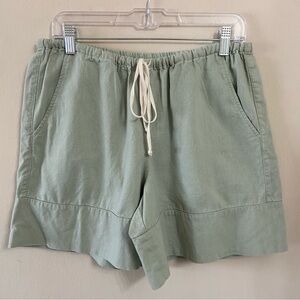 Free People Linen Blend Tie Waist Shorts